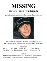 MISSING: Wesley 'Wes' Wamsganz