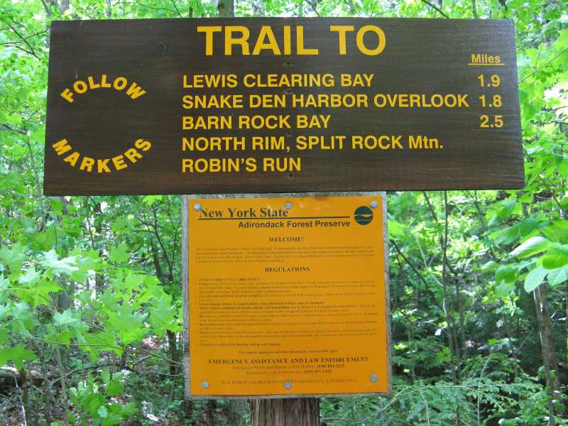 Split Rock Mountain Wild Forest Trailhead Sign